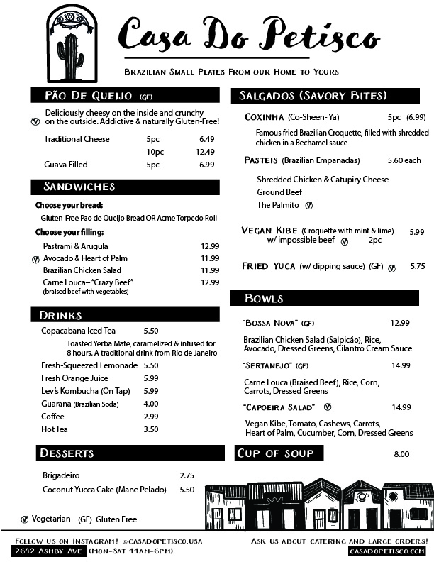 Casa do Petisco menu. Best Brazilian Food in Berkeley